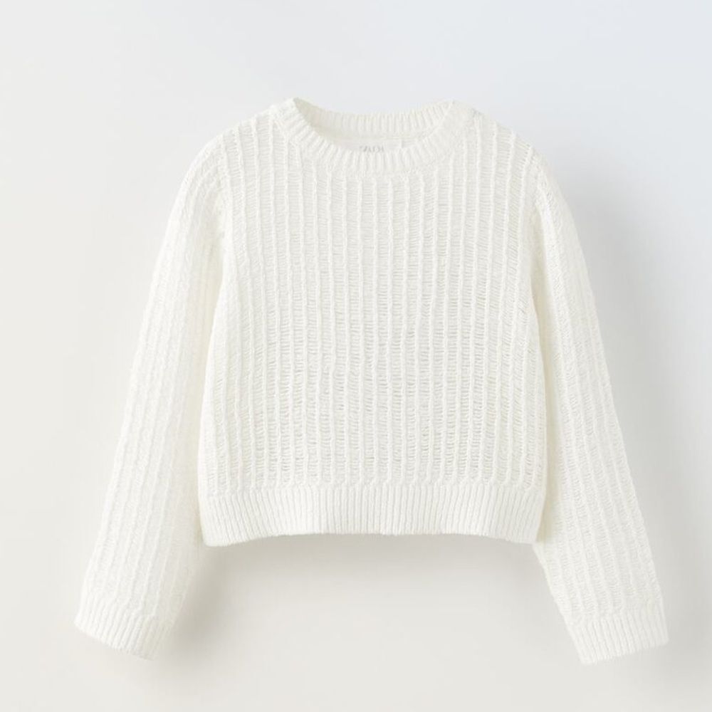 Zara CROCHET KNIT SWEATER